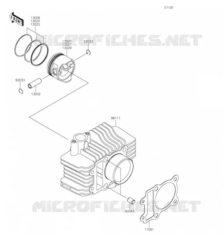 CYLINDER - PISTON  Kawasaki TOUT-TERRAIN 110 2022 KLX110R  KLX110CNFNN
