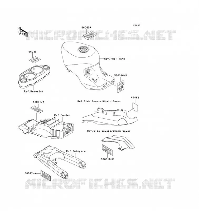 LABELS Kawasaki MOTOS 1100 1993 ZZ-R1100  ZX1100-D1