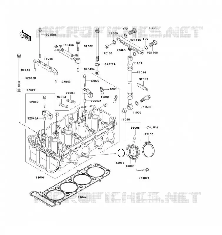 CYLINDER HEAD Kawasaki MOTOS 1100 1993 ZZ-R1100  ZX1100-D1