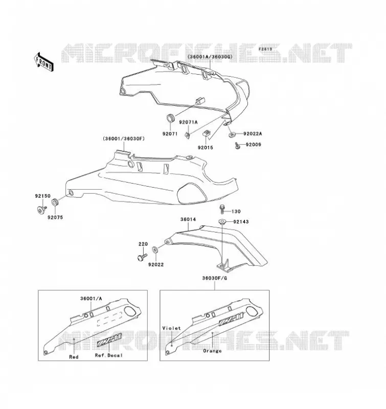SIDE COVERS - CHAIN COVER Kawasaki MOTOS 1100 1993 ZZ-R1100  ZX1100-D1