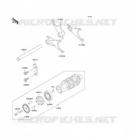 GEAR CHANGE DRUM   SHIFT FORKS voor Kawasaki ZZ-R1100 1993