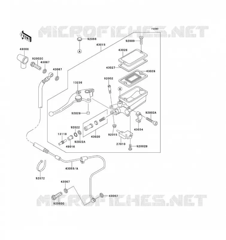 CLUTCH MASTER CYLINDER Kawasaki MOTOS 1100 1993 ZZ-R1100  ZX1100-D1