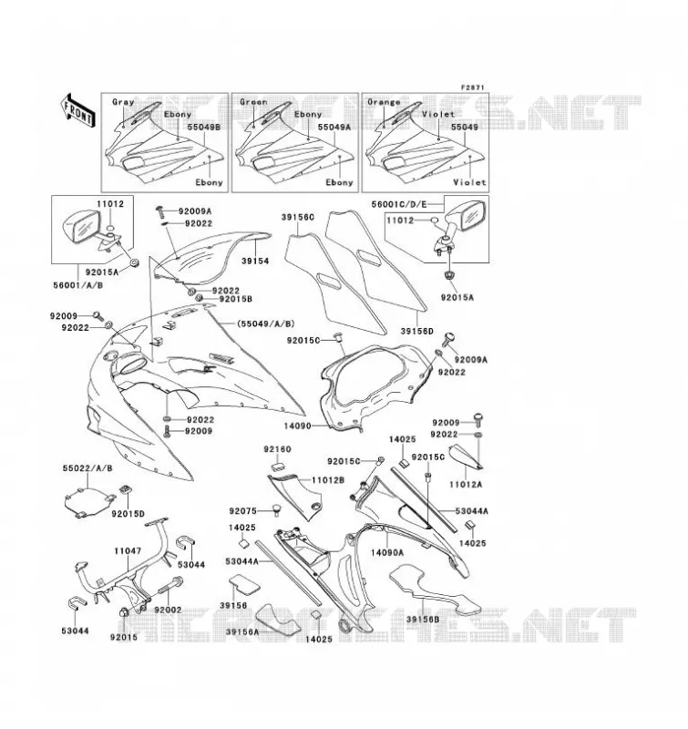 COWLING Kawasaki MOTOS 1100 1993 ZZ-R1100  ZX1100-D1