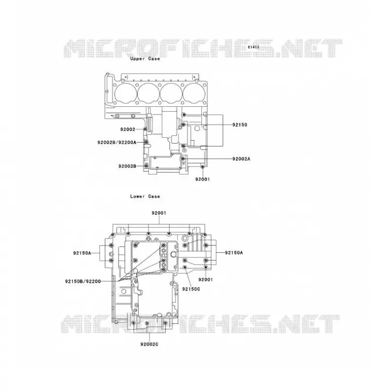 CRANKCASE BOLT Kawasaki MOTOS 1100 1993 ZZ-R1100  ZX1100-D1