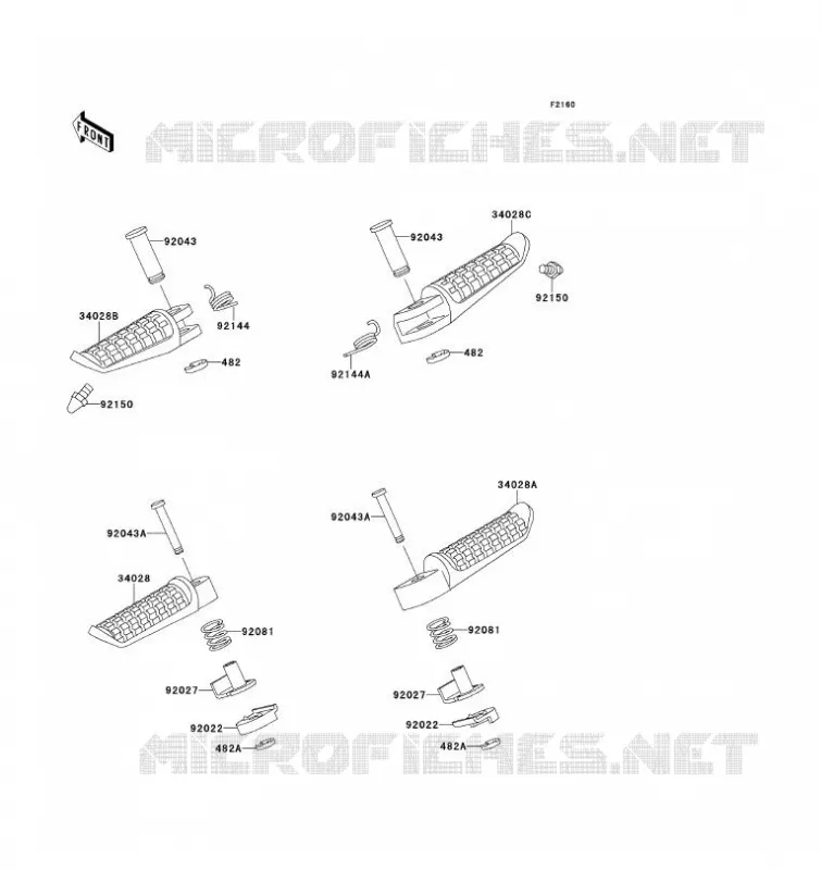 FOOTREST Kawasaki MOTOS 1100 1993 ZZ-R1100  ZX1100-D1