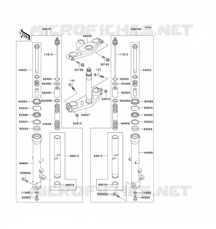 FRONT FORK Kawasaki MOTOS 1100 1993 ZZ-R1100  ZX1100-D1