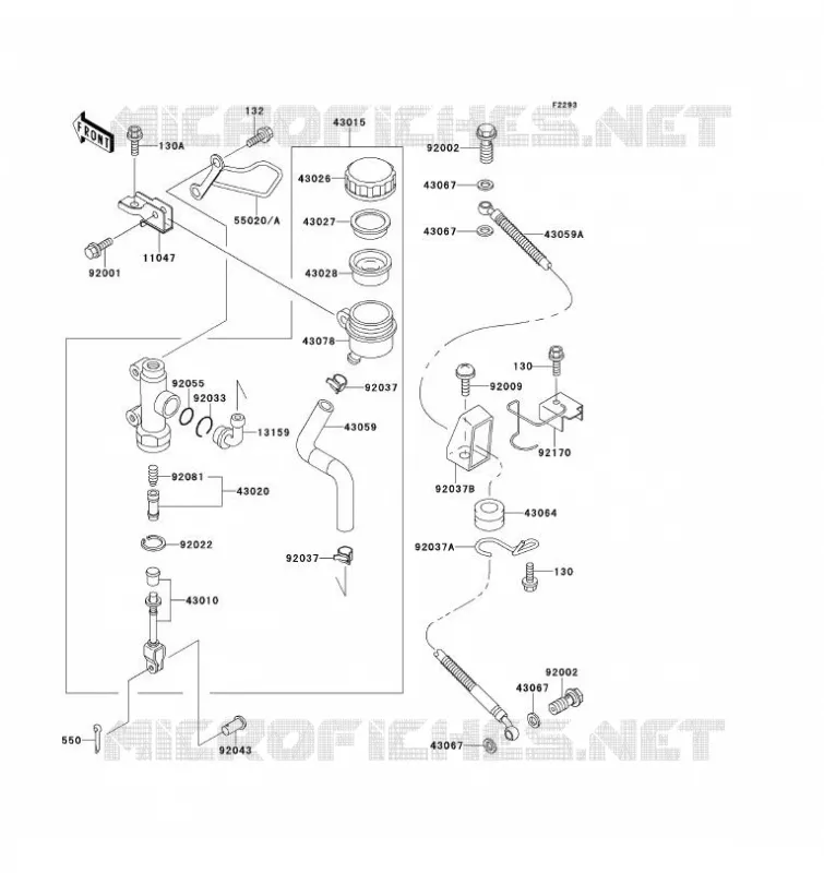 REAR MASTER CYLINDER Kawasaki MOTOS 1100 1993 ZZ-R1100  ZX1100-D1