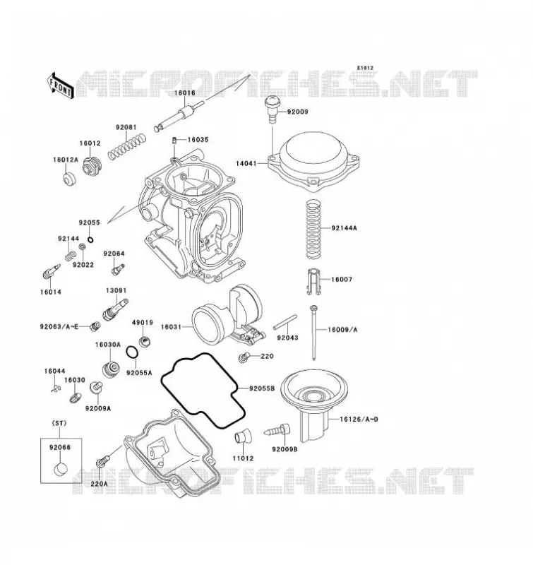 CARBURETOR PARTS Kawasaki MOTOS 1100 1993 ZZ-R1100  ZX1100-D1