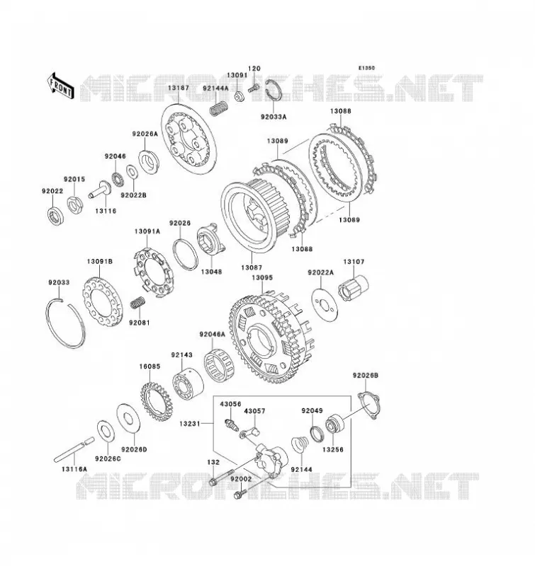 CLUTCH Kawasaki MOTOS 1100 1993 ZZ-R1100  ZX1100-D1