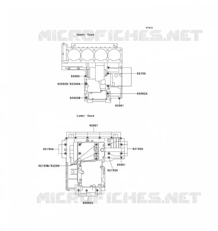 CRANKCASE BOLT Kawasaki MOTOS 1100 1993 ZZ-R1100  ZX1100-D1