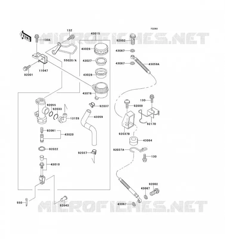 REAR MASTER CYLINDER Kawasaki MOTOS 1100 1993 ZZ-R1100  ZX1100-D1