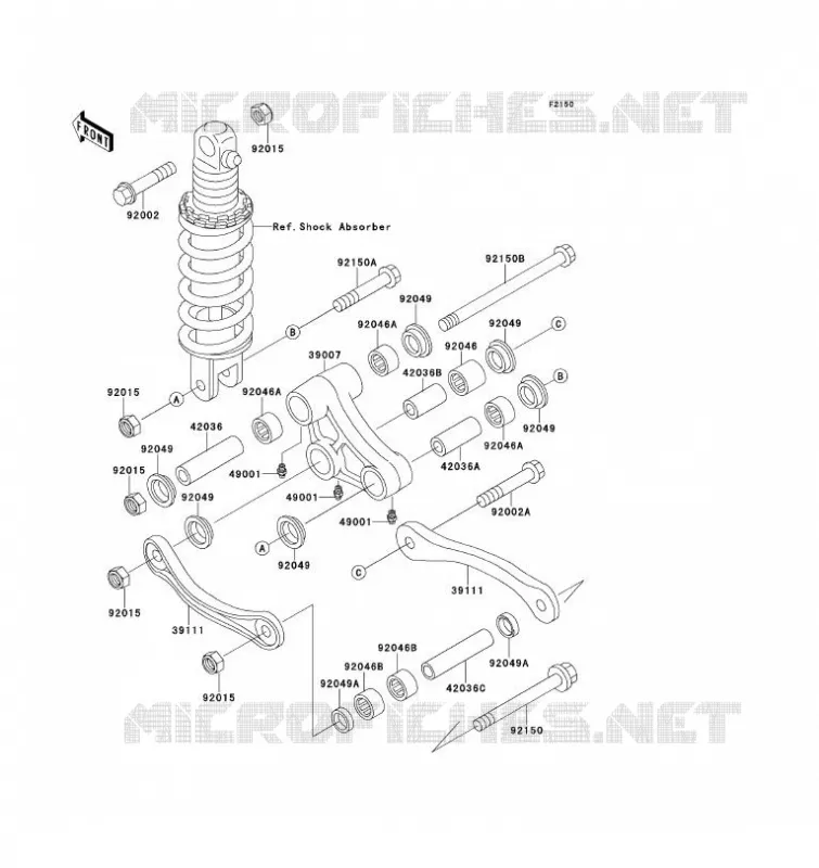 SUSPENSION Kawasaki MOTOS 1100 1993 ZZ-R1100  ZX1100-D1