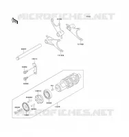 GEAR CHANGE DRUM   SHIFT FORKS voor Kawasaki ZZ-R1100 1993
