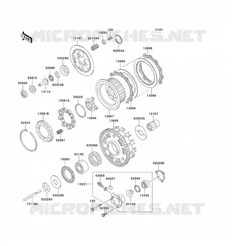 CLUTCH Kawasaki MOTOS 1100 1993 ZZ-R1100  ZX1100-D1