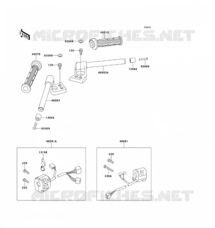 HANDLEBAR Kawasaki MOTOS 1100 1993 ZZ-R1100  ZX1100-D1