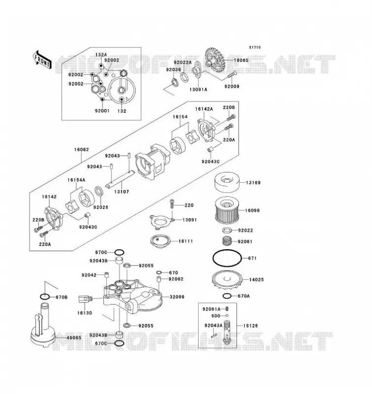 OIL PUMP Kawasaki MOTOS 1100 1993 ZZ-R1100  ZX1100-D1