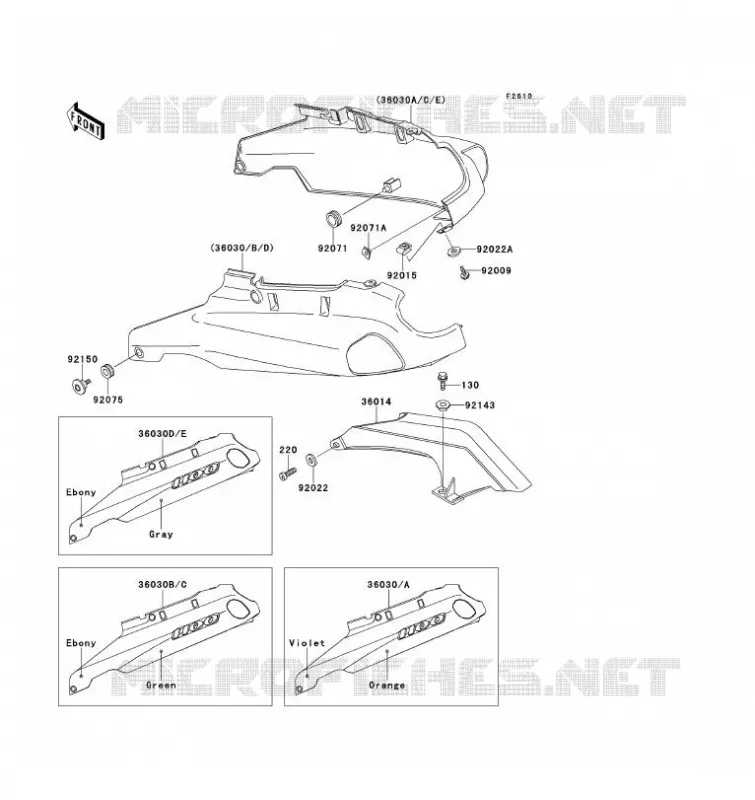 SIDE COVERS - CHAIN COVER Kawasaki MOTOS 1100 1993 ZZ-R1100  ZX1100-D1