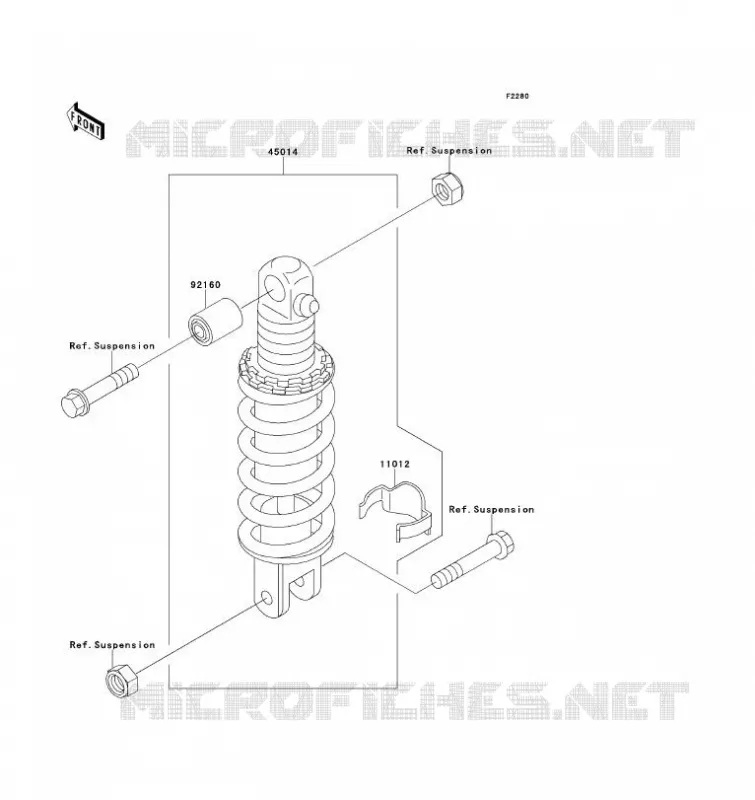 SUSPENSION - SHOCK ABSORBER Kawasaki MOTOS 1100 1993 ZZ-R1100  ZX1100-D1