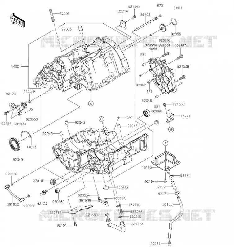 CRANKCASE(S) Kawasaki MOTOS 650 2021 NINJA 650  EX650MMFAN