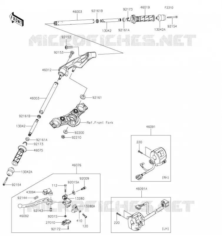 HANDLEBAR Kawasaki MOTOS 650 2021 NINJA 650  EX650MMFAN