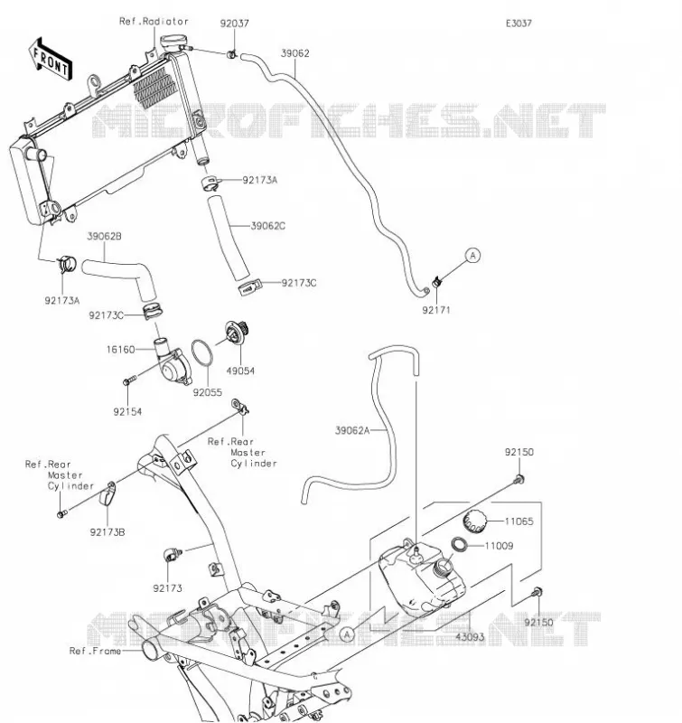WATER PIPE Kawasaki MOTOS 650 2021 NINJA 650  EX650MMFAN