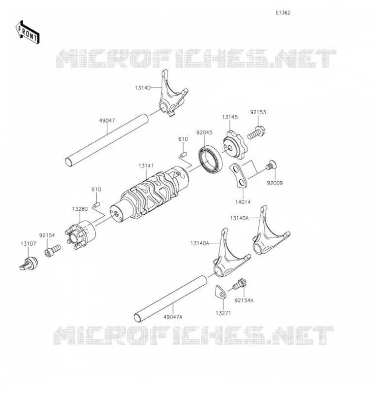 GEAR CHANGE DRUM - SHIFT FORKS Kawasaki MOTOS 650 2021 VERSYS 650  KLE650FMFNN