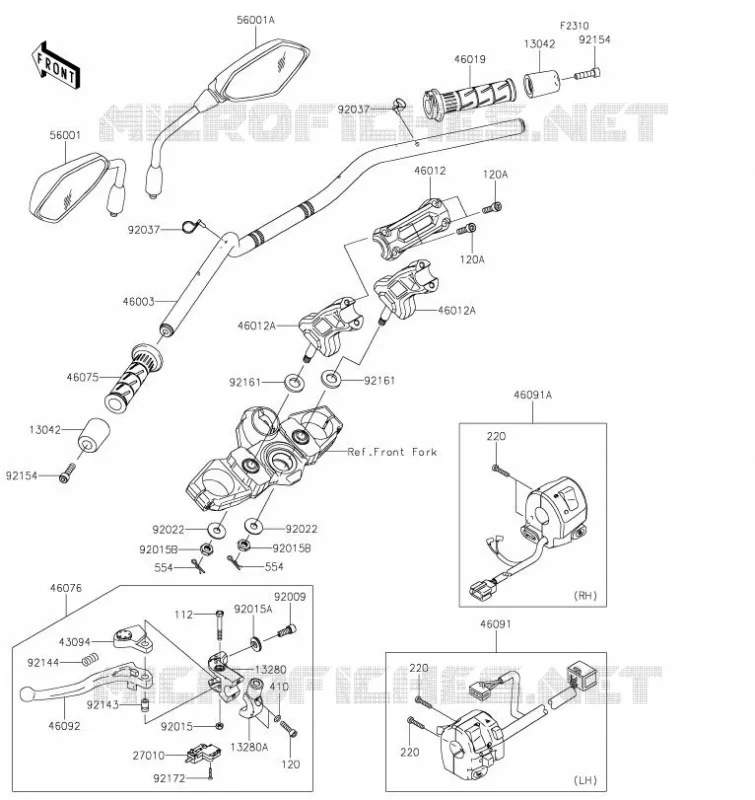 HANDLEBAR Kawasaki MOTOS 650 2021 VERSYS 650  KLE650FMFNN
