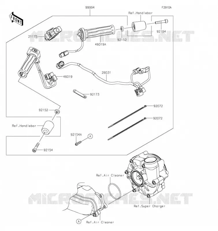 ACCESSORY (POIGNEES CHAUFFANTES) Kawasaki MOTOS 1000 2020 Z H2  ZR1000KLFA