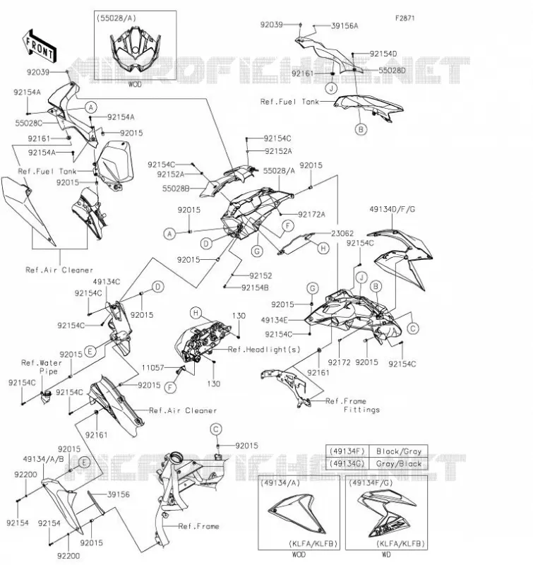 COWLING Kawasaki MOTOS 1000 2020 Z H2  ZR1000KLFA