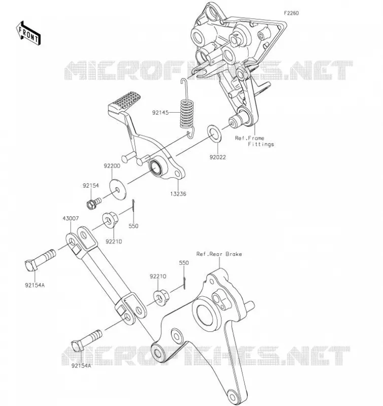 BRAKE PEDAL Kawasaki MOTOS 1000 2020 NINJA 1000SX  ZX1002KLF