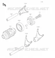 GEAR CHANGE DRUM   SHIFT FORKS voor Kawasaki KX85 2021