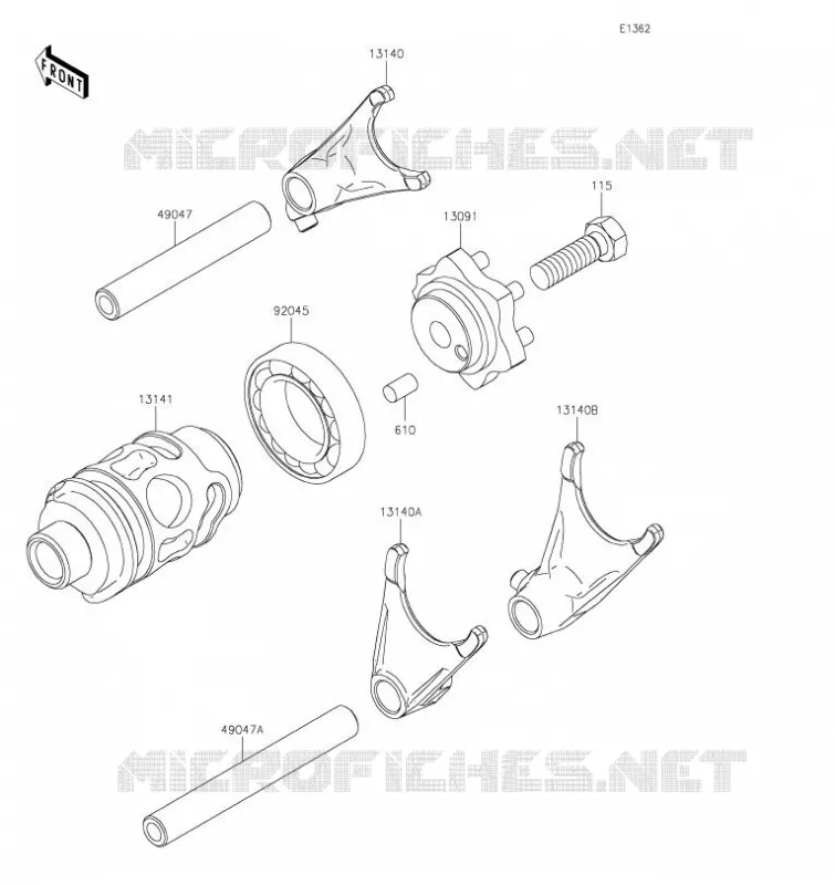 GEAR CHANGE DRUM - SHIFT FORKS Kawasaki TOUT-TERRAIN 85 2021 KX85  KX85CMFNN