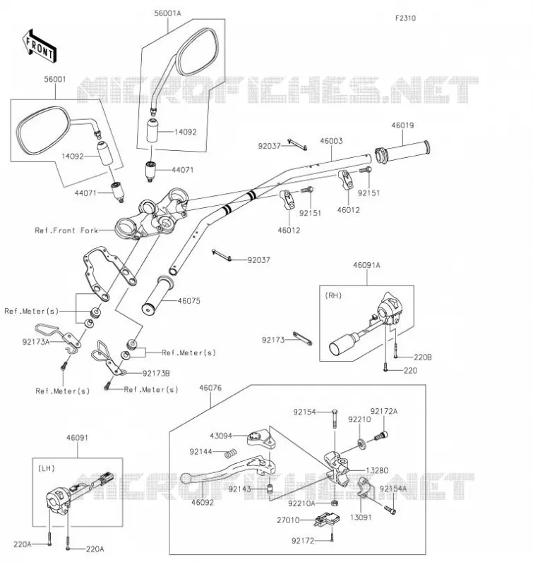 HANDLEBAR Kawasaki MOTOS 800 2023 W800  EJ800DPFNL