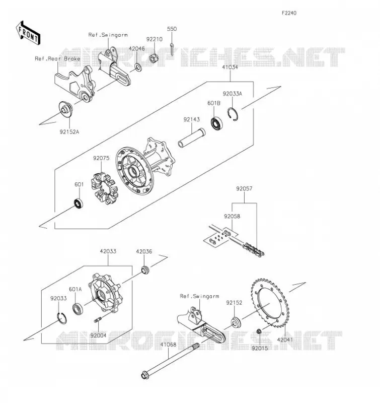 REAR WHEEL - CHAIN Kawasaki MOTOS 800 2023 W800  EJ800DPFNN