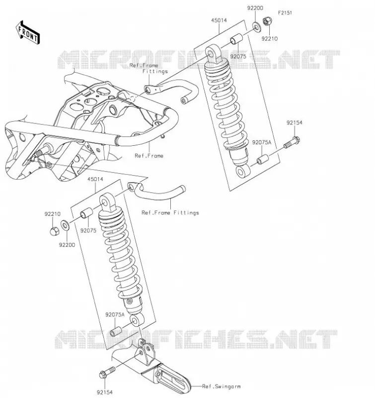 SUSPENSION - SHOCK ABSORBER Kawasaki MOTOS 800 2023 W800  EJ800DPFNN