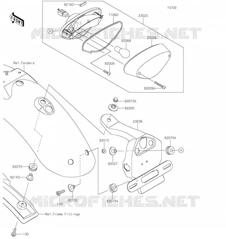 TAILLIGHT(S) Kawasaki MOTOS 800 2023 W800  EJ800DPFNN