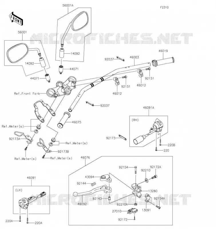 HANDLEBAR Kawasaki MOTOS 800 2023 W800  EJ800EPFNN
