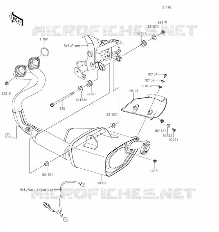 EXHAUST Kawasaki MOTOS 650 2023 NINJA 650  EX650PPSNN