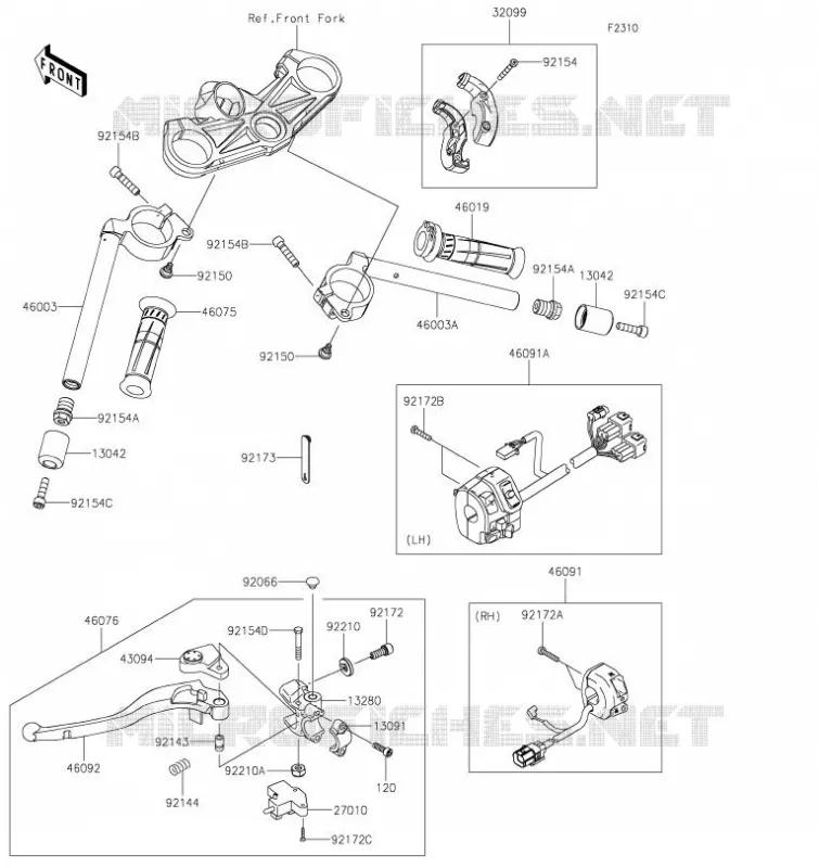 HANDLEBAR Kawasaki MOTOS 636 2023 NINJA ZX-6R  ZX636GPFAN