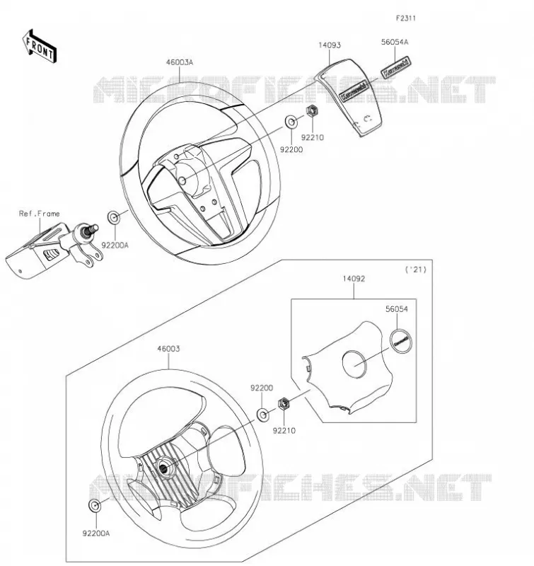 STEERING WHEEL Kawasaki SSV 820 2023 MULE PRO-FX  KAF820FPFNL