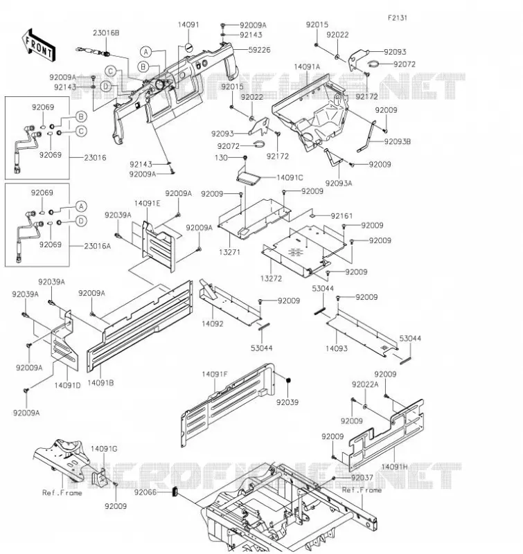 FRAME PARTS (COUVERTURE) Kawasaki SSV 620 2023 MULE 4010 TRANS 4X4  KAT620BPFNN