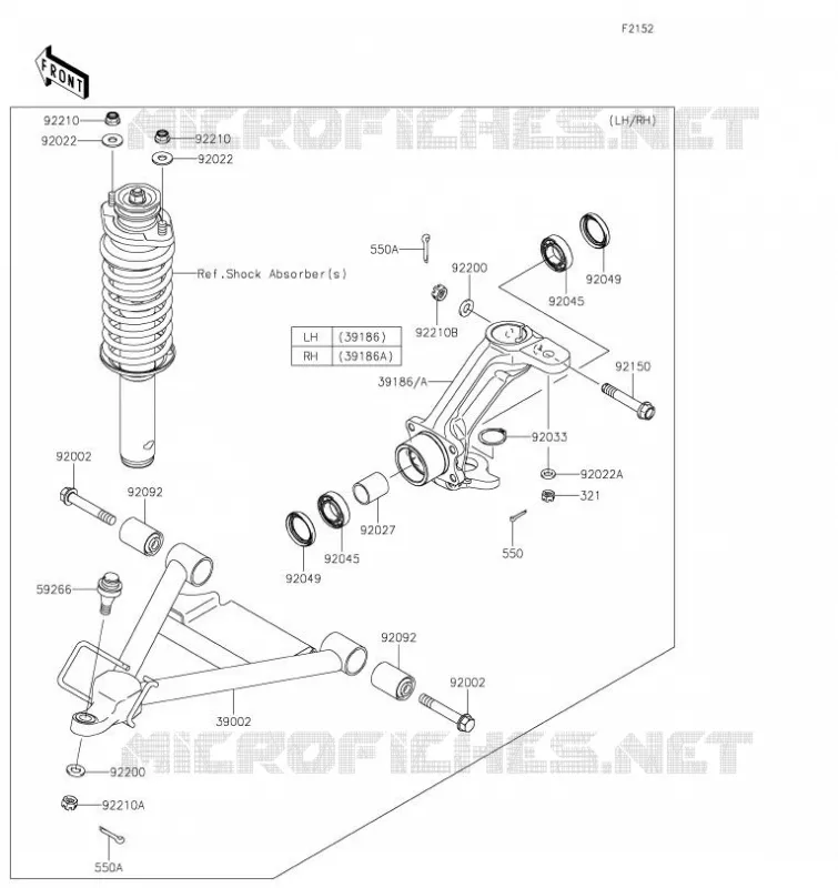 FRONT SUSPENSION - SHOCK ABSORBER Kawasaki SSV 620 2023 MULE 4010 TRANS 4X4  KAT620BPFNN