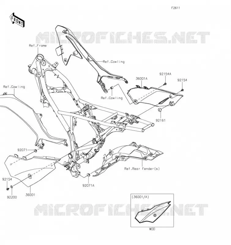 SIDE COWLING Kawasaki TOUT-TERRAIN 230 2023 KLX230R S  KLX230FPFNN