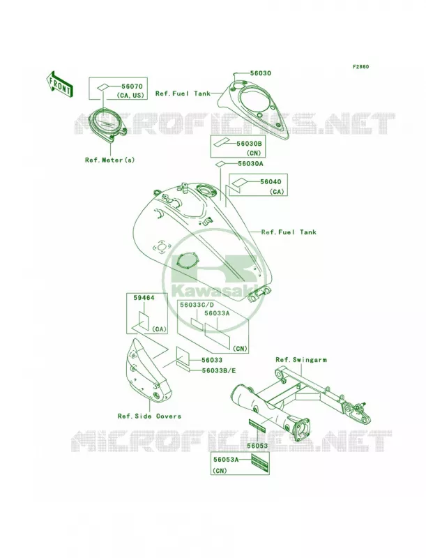 Labels Kawasaki MOTOS 1600 2007 Vulcan 1600 Classic  VN1600A7FA
