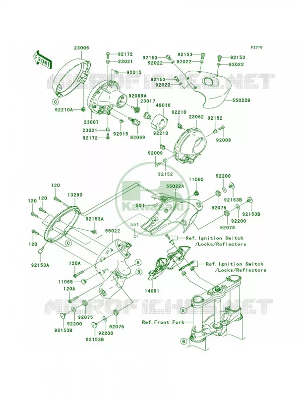 Headlights Kawasaki MOTOS 2000 2007 Vulcan 2000  VN2000A7F