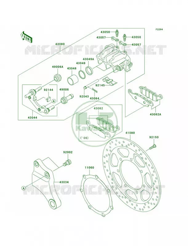 Rear Brake Kawasaki MOTOS 2000 2007 Vulcan 2000  VN2000A7F