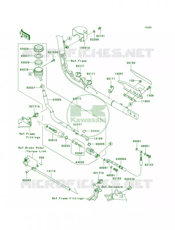 Rear Master Cylinder Kawasaki MOTOS 2000 2007 Vulcan 2000 Classic  VN2000E7F