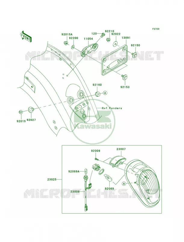 Taillights Kawasaki MOTOS 2000 2007 Vulcan 2000 Classic  VN2000E7F
