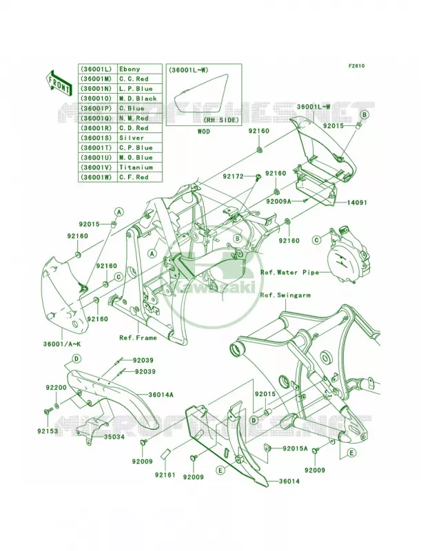 Side CoversChain CoverB6F-B9F Kawasaki MOTOS 900 2007 Vulcan 900 Classic  VN900B7F