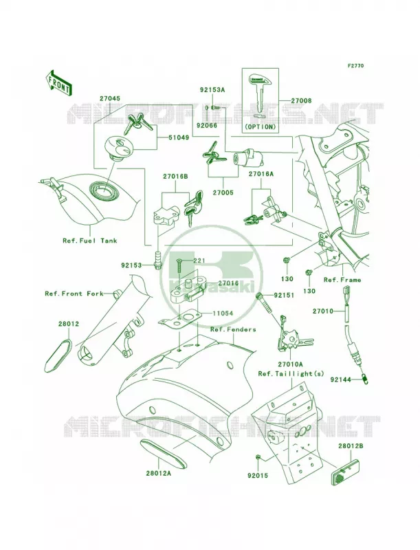 Ignition SwitchLocksReflectors Kawasaki MOTOS 900 2007 Vulcan 900 Custom  VN900C7F